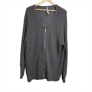 Pennington’s Grey Full Zip Cardigan Sweater Size 2X